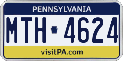 PA license plate MTH4624