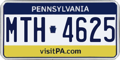 PA license plate MTH4625