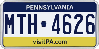 PA license plate MTH4626