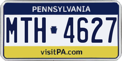 PA license plate MTH4627