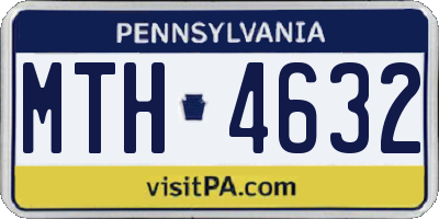 PA license plate MTH4632