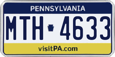 PA license plate MTH4633