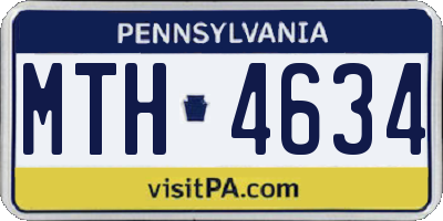 PA license plate MTH4634