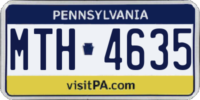 PA license plate MTH4635