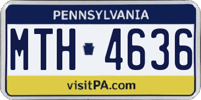 PA license plate MTH4636