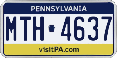 PA license plate MTH4637