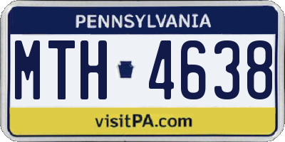 PA license plate MTH4638
