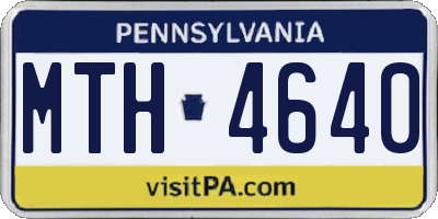 PA license plate MTH4640