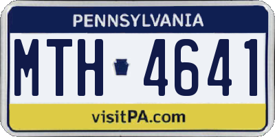 PA license plate MTH4641