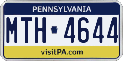 PA license plate MTH4644