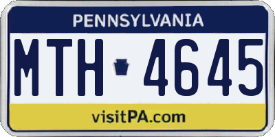 PA license plate MTH4645