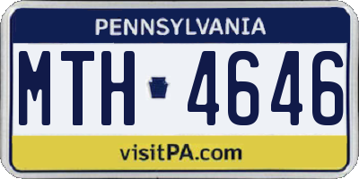 PA license plate MTH4646