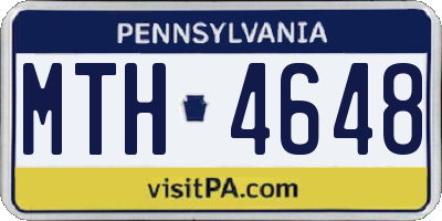 PA license plate MTH4648