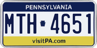 PA license plate MTH4651