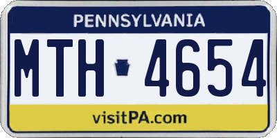 PA license plate MTH4654