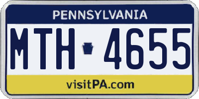 PA license plate MTH4655