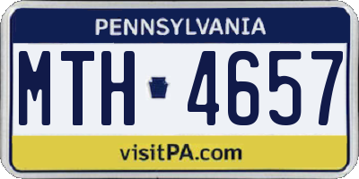 PA license plate MTH4657