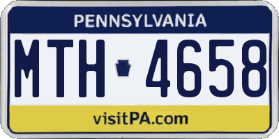 PA license plate MTH4658