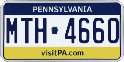 PA license plate MTH4660