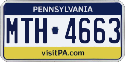 PA license plate MTH4663