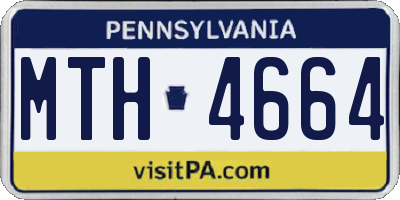 PA license plate MTH4664