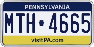 PA license plate MTH4665