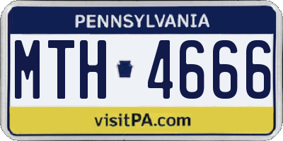 PA license plate MTH4666