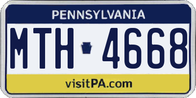 PA license plate MTH4668