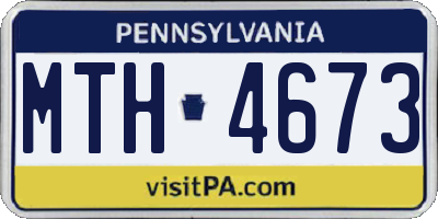 PA license plate MTH4673