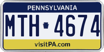 PA license plate MTH4674