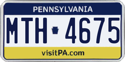 PA license plate MTH4675