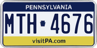 PA license plate MTH4676