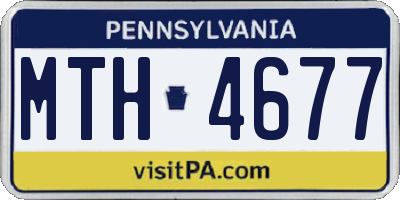 PA license plate MTH4677