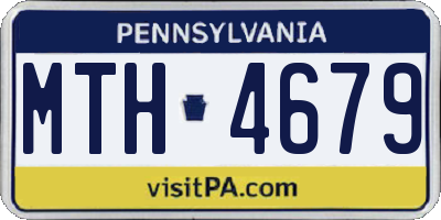 PA license plate MTH4679