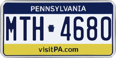 PA license plate MTH4680