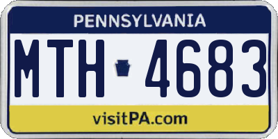PA license plate MTH4683