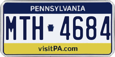PA license plate MTH4684