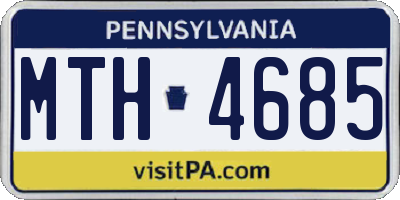 PA license plate MTH4685