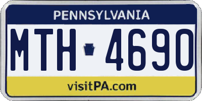 PA license plate MTH4690