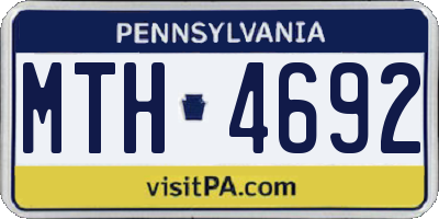 PA license plate MTH4692