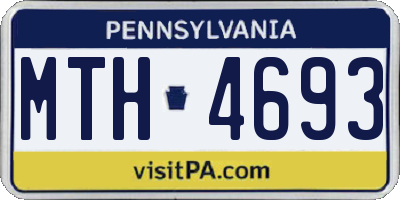 PA license plate MTH4693