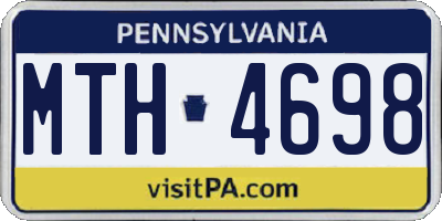 PA license plate MTH4698