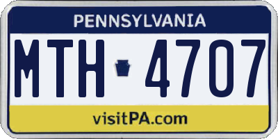 PA license plate MTH4707