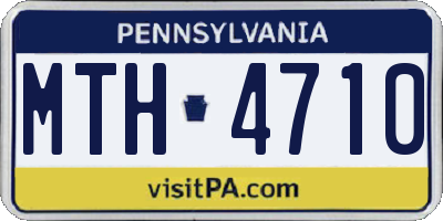 PA license plate MTH4710