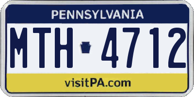 PA license plate MTH4712