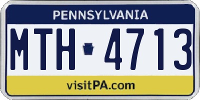 PA license plate MTH4713