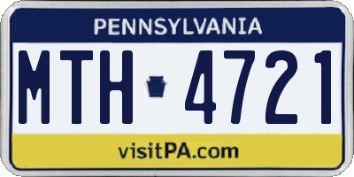 PA license plate MTH4721