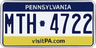 PA license plate MTH4722