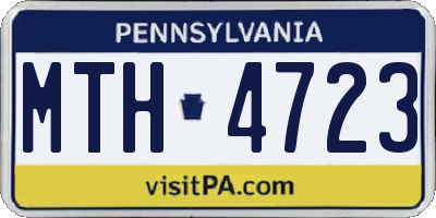PA license plate MTH4723