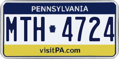 PA license plate MTH4724